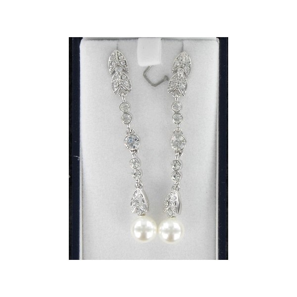 Boucles d'oreilles incrustées de pierres de cristal Swarovski avec ... Boucles d'oreilles incrustées de pierres de cristal Swarovski avec ...